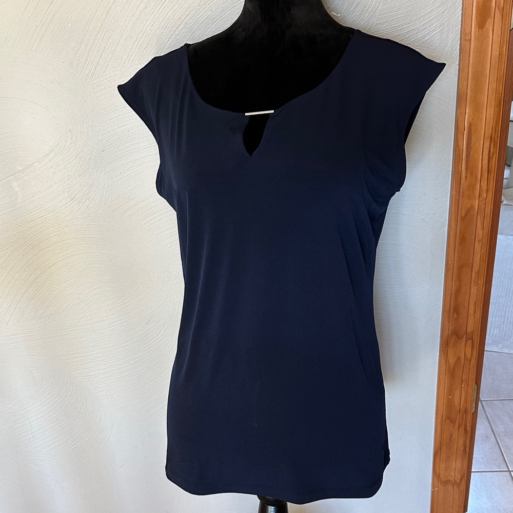 NEW! W tags! Calvin Klein Midnight Blue Short Sleeve Top